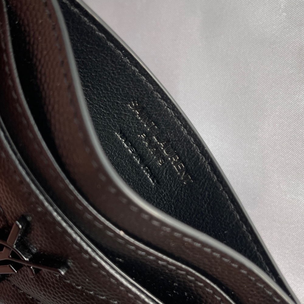 YSL SAINT LAURENT Cassandre Matelasse Card Case in  Grain de Poudre Leather - Picture 3 of 4